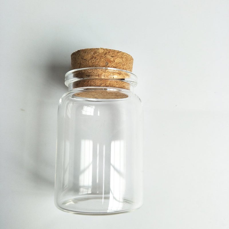 Luo House 3pcs 80ml Small Glass Bottles Vials Jars Glass with Cork Stopper Storage Bottle 80ml 47x70mm(1.85x2.75inch) - Image 5